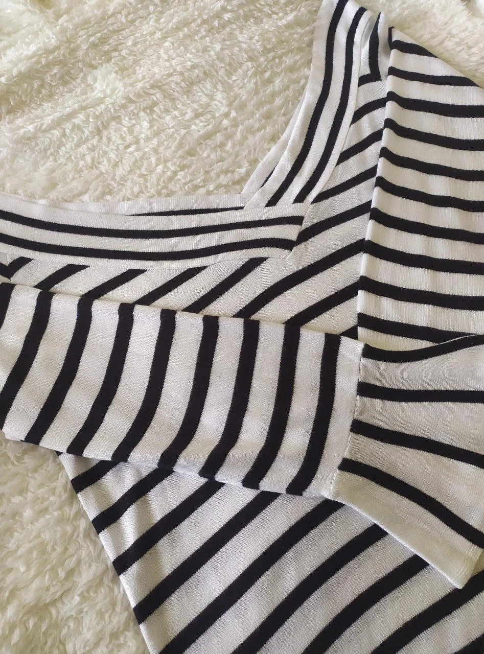 Breton Orsay L Dropped Shoulder Striped Sweater